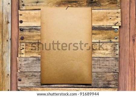 Paper on a piece of old wood