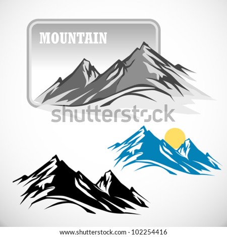 Abstract High Mountain Icon Set