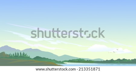 Lake, hills and natures\' beauty