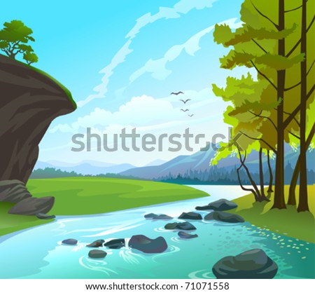 Fresh Water Stream in hilly country