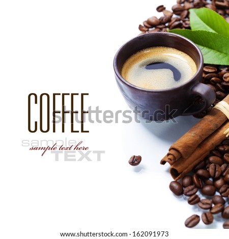 Fresh Coffee Over White Background