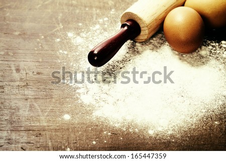 Cooking and baking concept (Ingredients and kitchen tools)