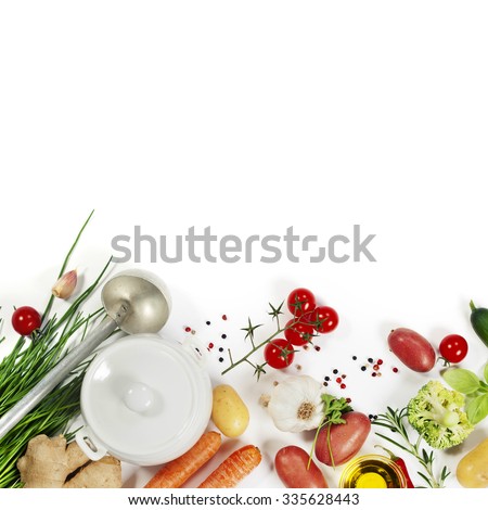 Ingredients for soup.Top view.  Bio Healthy food. Organic vegetables.