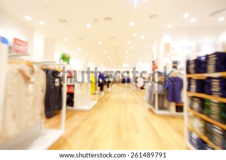 blurred image background with clothing store