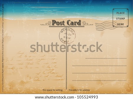 Vintage summer postcard Vector illustration. Vintage summer postcard Vector illustration.