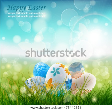 Beautiful Easter Background, Vector Illustrator.