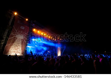 NOVI SAD, SERBIA - JULY 10: The Main Stage at EXIT 2013 Music Festival, during Viva Vox\'s performance on July 10, 2013 in the Petrovaradin Fortress in Novi Sad.
