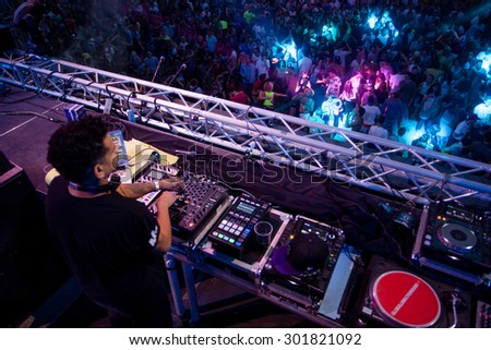 NOVI SAD, SERBIA - JULY 11 2015: MK performs at the Dance Arena at EXIT 2015 Music Festival, on July 11, 2015 at the Petrovaradin Fortress in Novi Sad, Serbia.