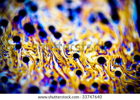 Displayed Molecular Structure Of Soap. soap bubble, abstract shot