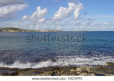 The shore in Bugibba, Malta. Nice place to have a rest and watch at the sea