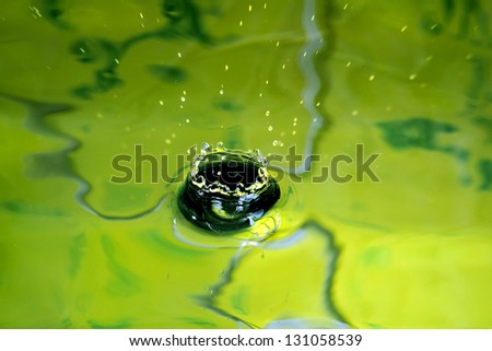 Water drop abstraction like an explosion at the intersection of rivers