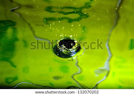 Water drop abstraction like an explosion in a river