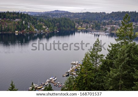 winter view of  Deep Cove, North Vancouver, Canada