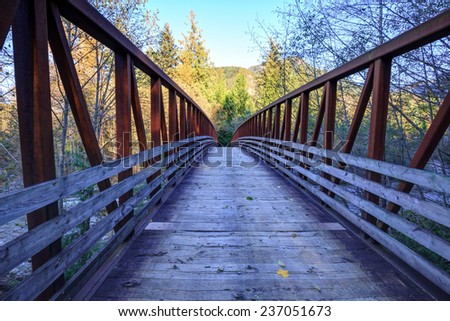 A bridge in a park in late autumn, British Columbia, Canada