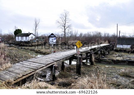 Wooden Bridge to the Finn Slough Heritage & Wetland Society