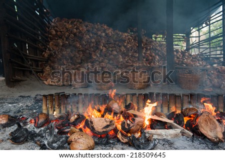 glutinous rice roasted in bamboo joints ,thai desert,bamboo and