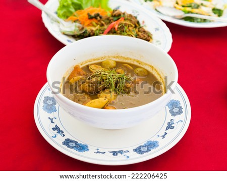 fish organs sour soup  ,Fish soup flavored of Thailand