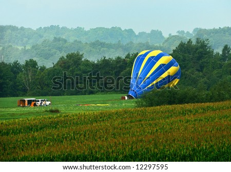 Hot Air Balloon landed in farm field