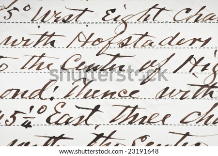 Vintage deed with script handwriting