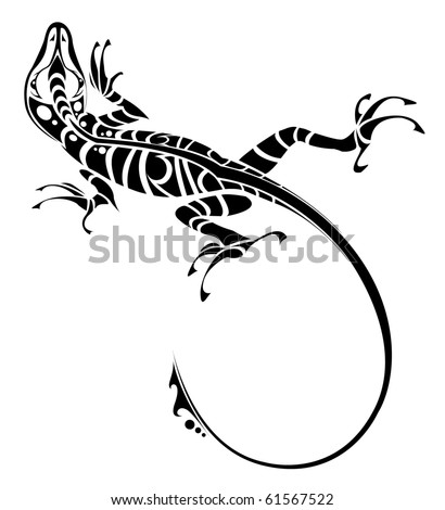 stock vector lizard tattoo