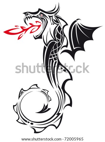 stock vector DRAGON TRIBAL