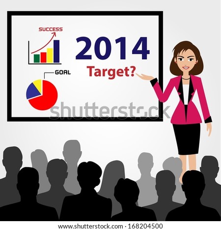 Vector of business meeting and brainstorming presentation for company target and strategy