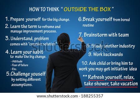 How to think outside the box, business concept