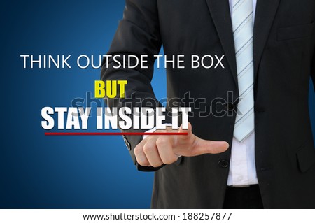 Think outside the box, business concept