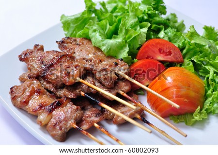 Asian grilled pork, Thai food