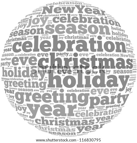 New year info-text graphics and arrangement concept on white background (word cloud)