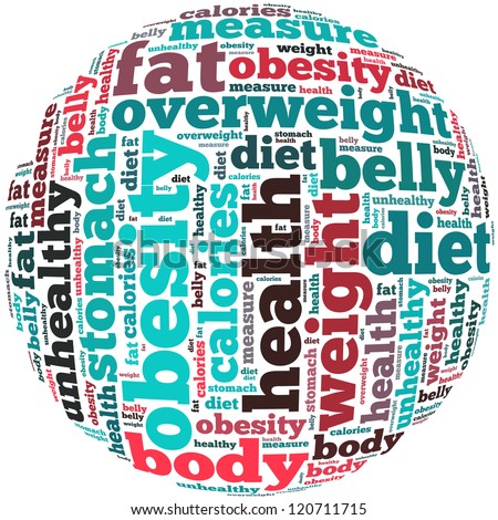 Fat info-text graphics and arrangement concept on white background (word cloud)