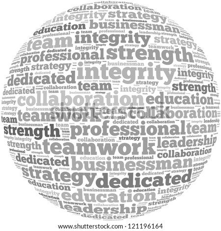integrity info-text graphics and arrangement concept on white background (word cloud)