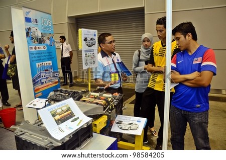 KUALA LUMPUR, MALAYSIA - MARCH 17: Vocational Education promote the exhibition during the Falcon Education Fair 2012 at Kuala Lumpur Convention Centre (KLCC) March 17, 2010 in Kuala Lumpur.