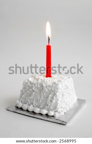 Personal Birthday cake with a red candle