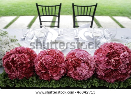 Table set for bride and groom