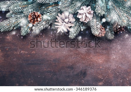 Christmas holidays background with snow. Lots of copy space