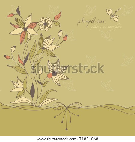 stock vector Vintage floral background For themes wedding love 