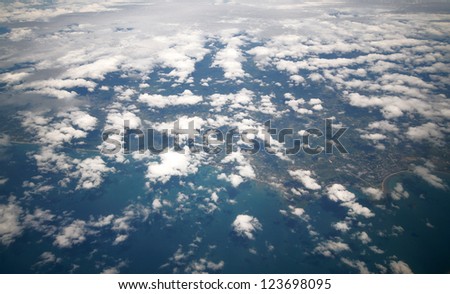 Above the sky with nice cloud