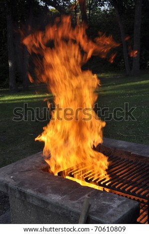 flames burning on fire pit