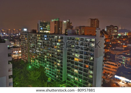 panoramic view of the apartment buildings in seoul korea