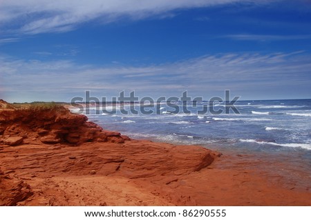 scenic beaches at the prince edward island in canada