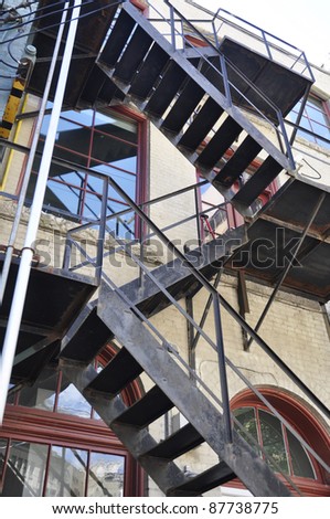 fire escape stairs on old apartment building