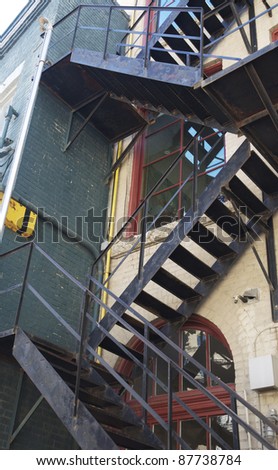 fire escape stairs on old apartment building
