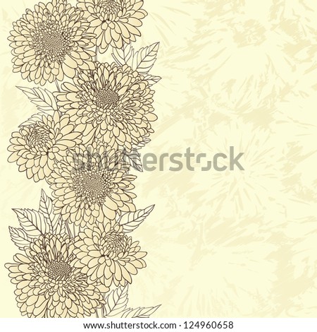 Floral background with hand drawn flowers