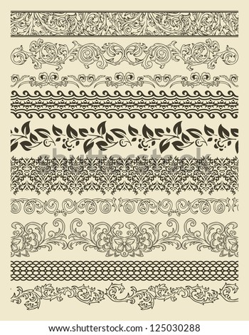 Set of borders in vintage style Set of borders in vintage style