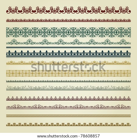Set of vintage borders Could be used as divider frame etc Set of vintage borders Could be used as divider frame etc