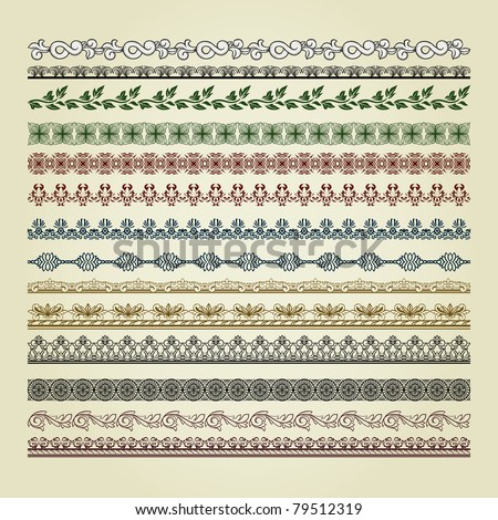 Set of vintage borders Could be used as divider frame etc Set of vintage borders Could be used as divider frame etc