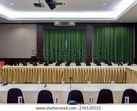 Modern conference room for business seminars.