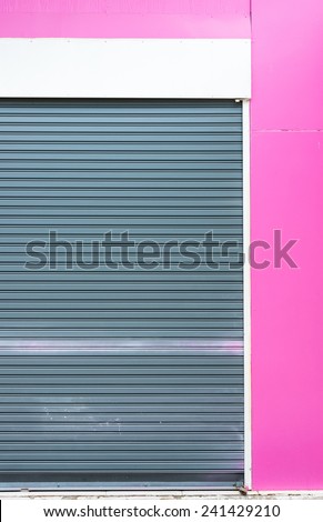 Roll metal door of the modern shop.