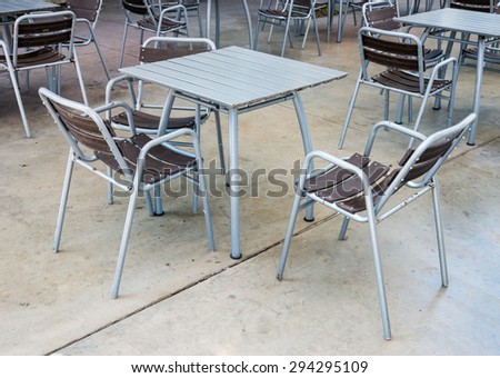 Empty chair set of the food court.
